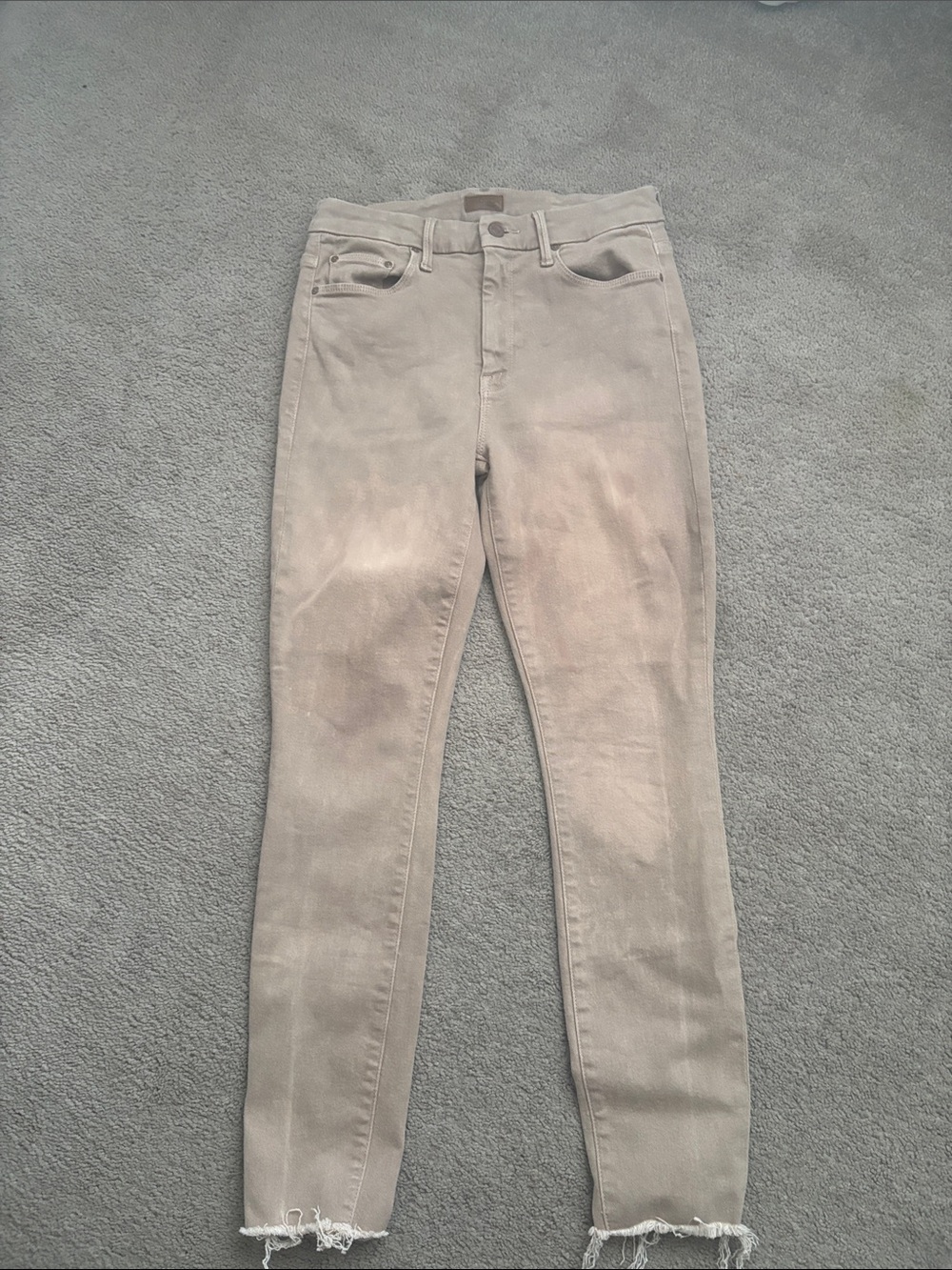 MOTHER Skinny Jeans in Light Taupe
